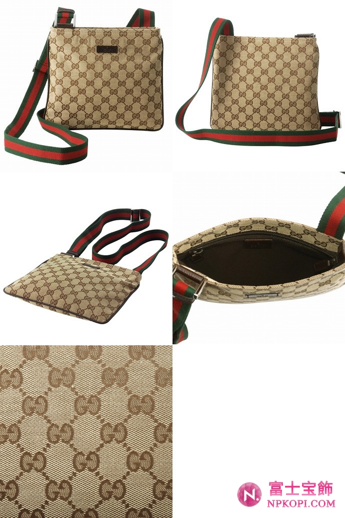 GUCCI/グッチ 2012年春夏GUCCI ORIGINAL定番キャンバスGG柄シグネチャーウェブ斜め掛けショルダーバッグ 146309 F4F5R 9791 
